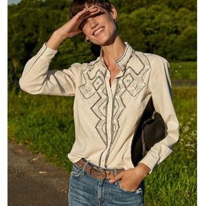 Pilcro by Anthropologie Nayeli Beaded Button-down
